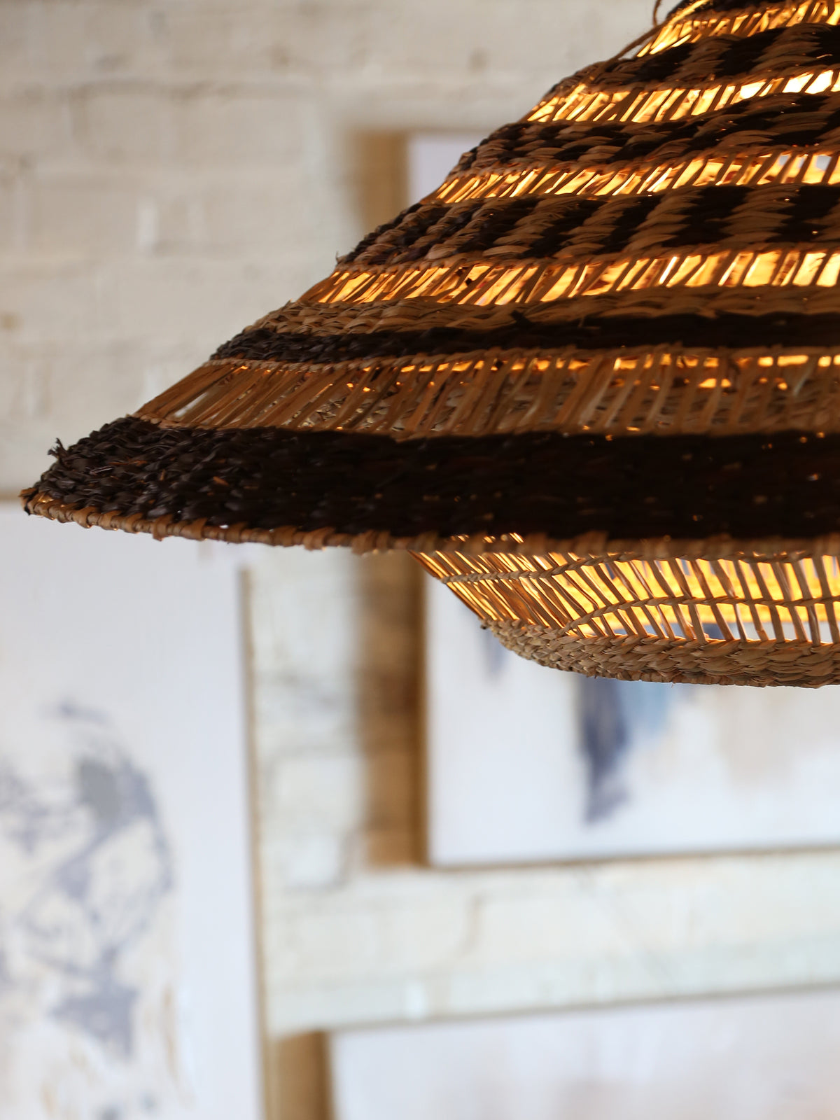 Owana Hanging lamp - Seagrass Woven Brown Accents- 80x30 cm