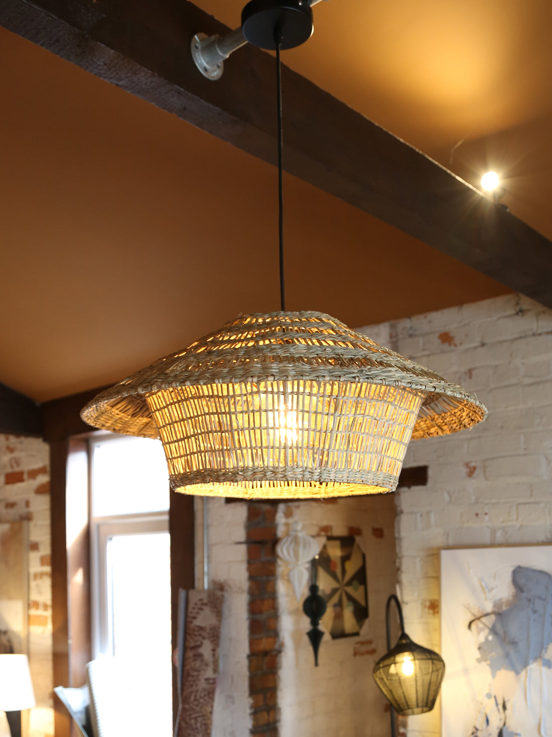 Owana Hanging lamp - Seagrass natural - 64x26 cm