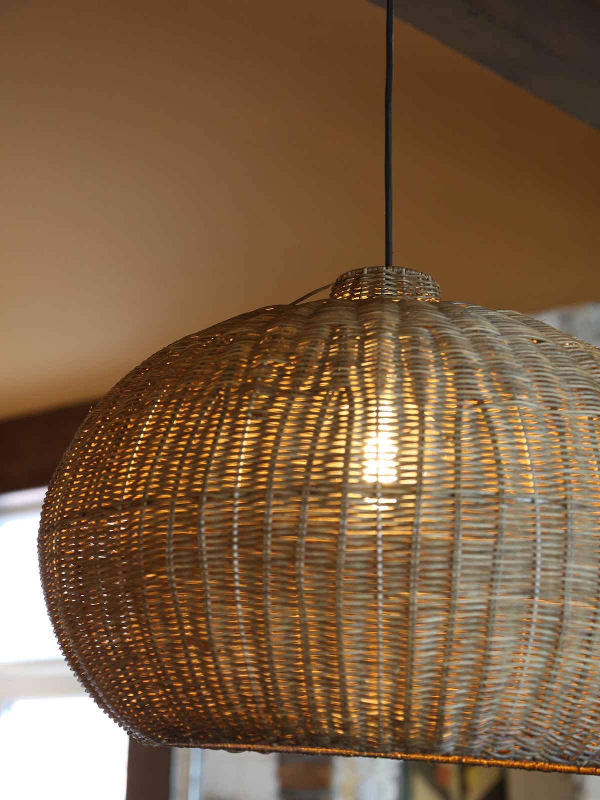 Melzor Hanging lamp - Rattan, Dark Brown - 55x40.5cm