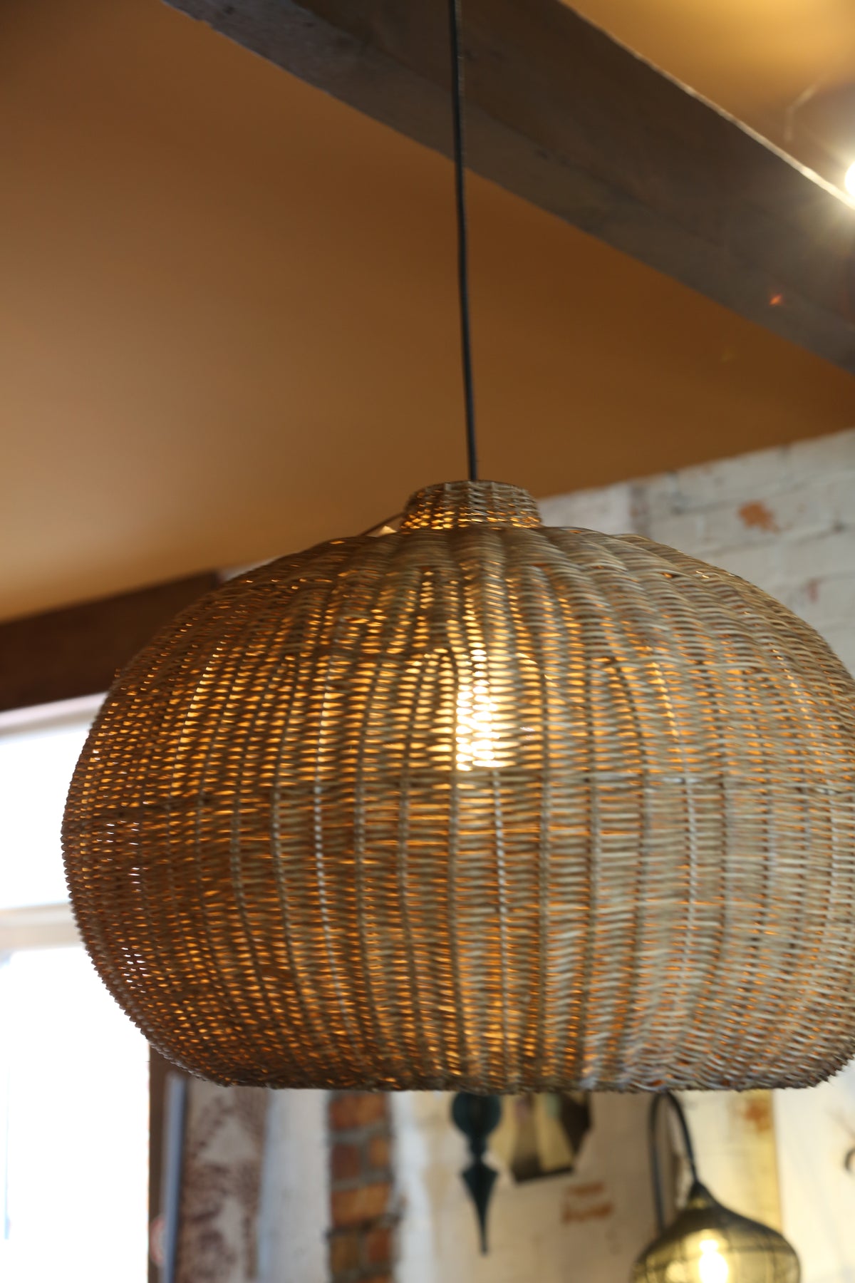 Melzor Hanging lamp - Rattan, Dark Brown - 55x40.5cm