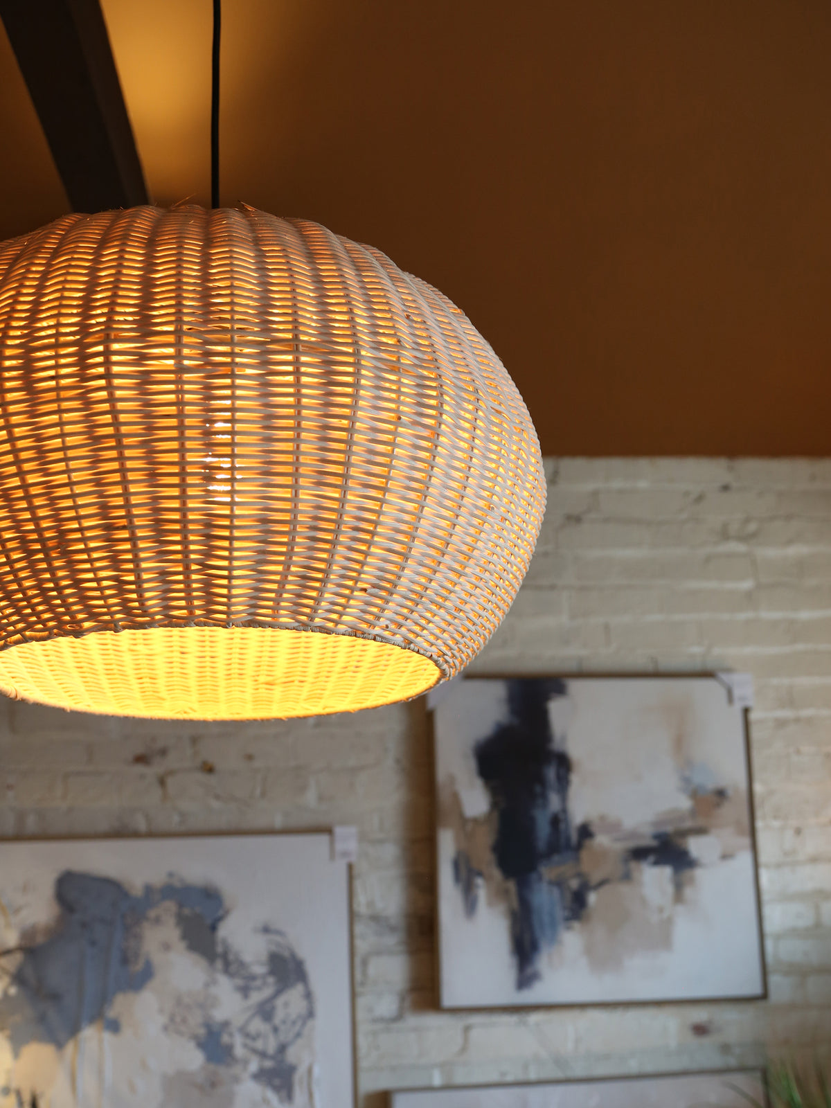 Melzor Hanging lamp - Rattan, natural - 45x32cm