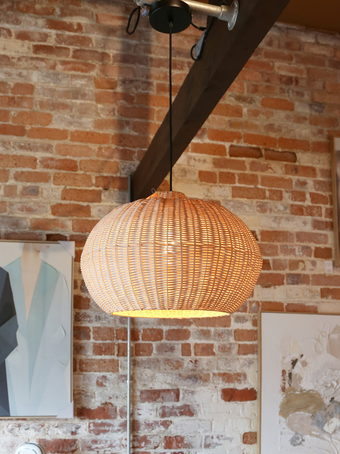 Melzor Hanging lamp - Rattan, natural - 45x32cm