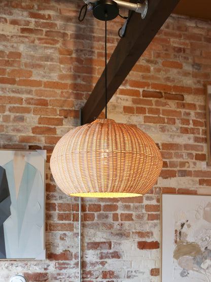 Melzor Hanging lamp - Rattan, natural - 45x32cm