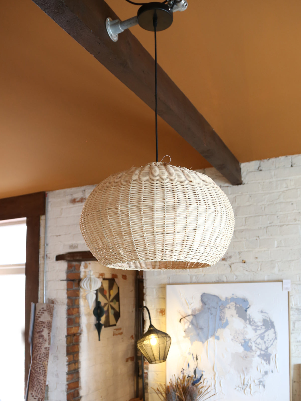Melzor Hanging lamp - Rattan, natural - 45x32cm