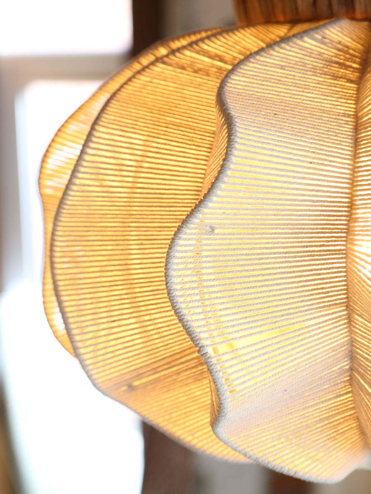 Large Seagrass Rattan Ceiling Light - Linen