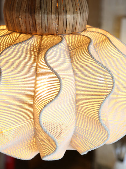 Large Seagrass Rattan Ceiling Light - Linen