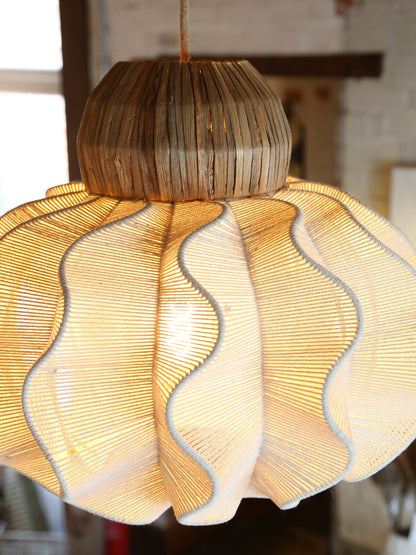 Large Seagrass Rattan Ceiling Light - Linen