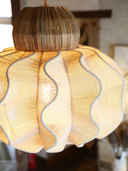 Large Seagrass Rattan Ceiling Light - Linen