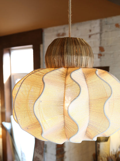 Large Seagrass Rattan Ceiling Light - Linen