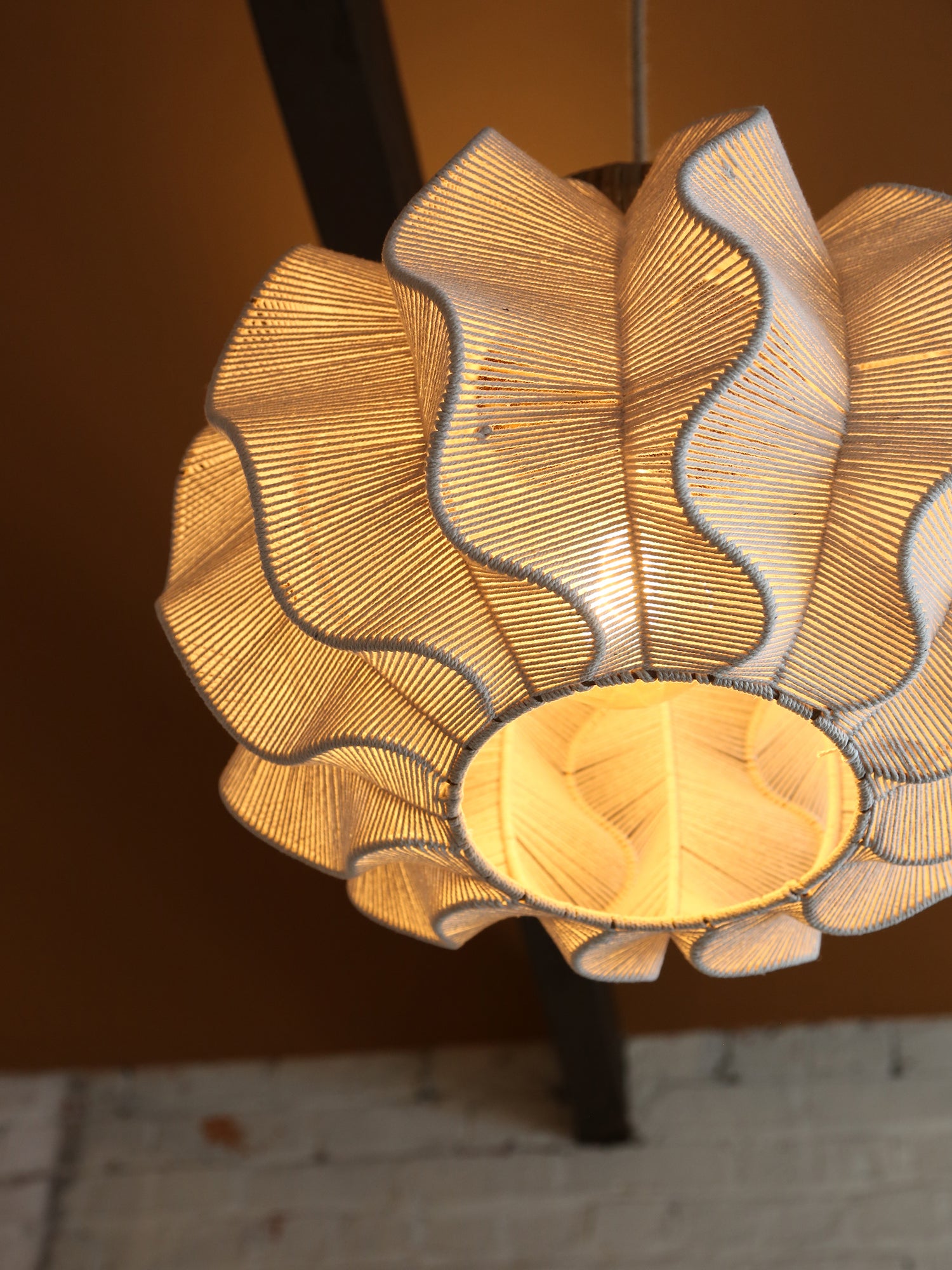 Large Seagrass Rattan Ceiling Light - Linen