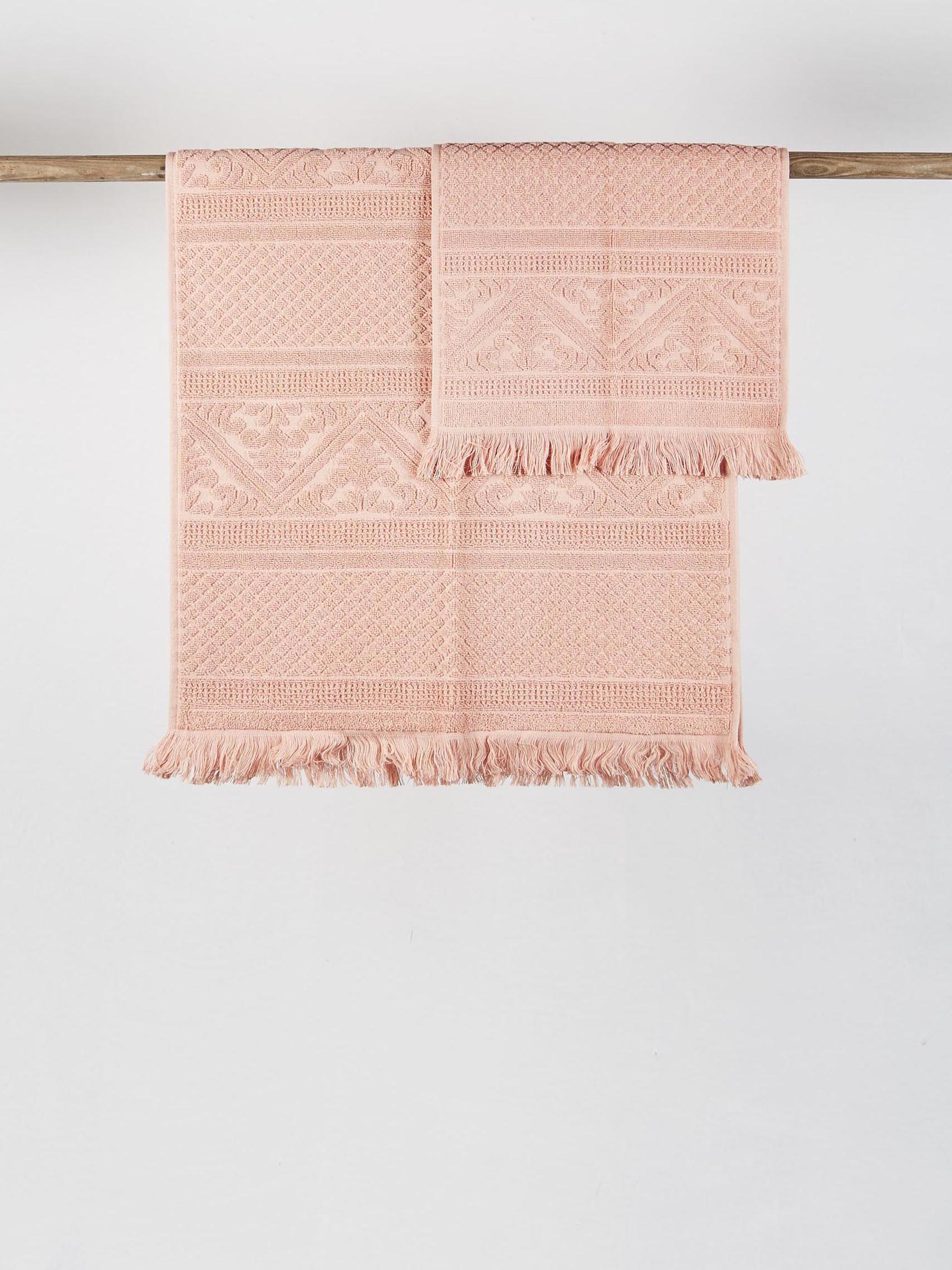 Embossed Jacquard Towel in Clay - 4 Sizes Available