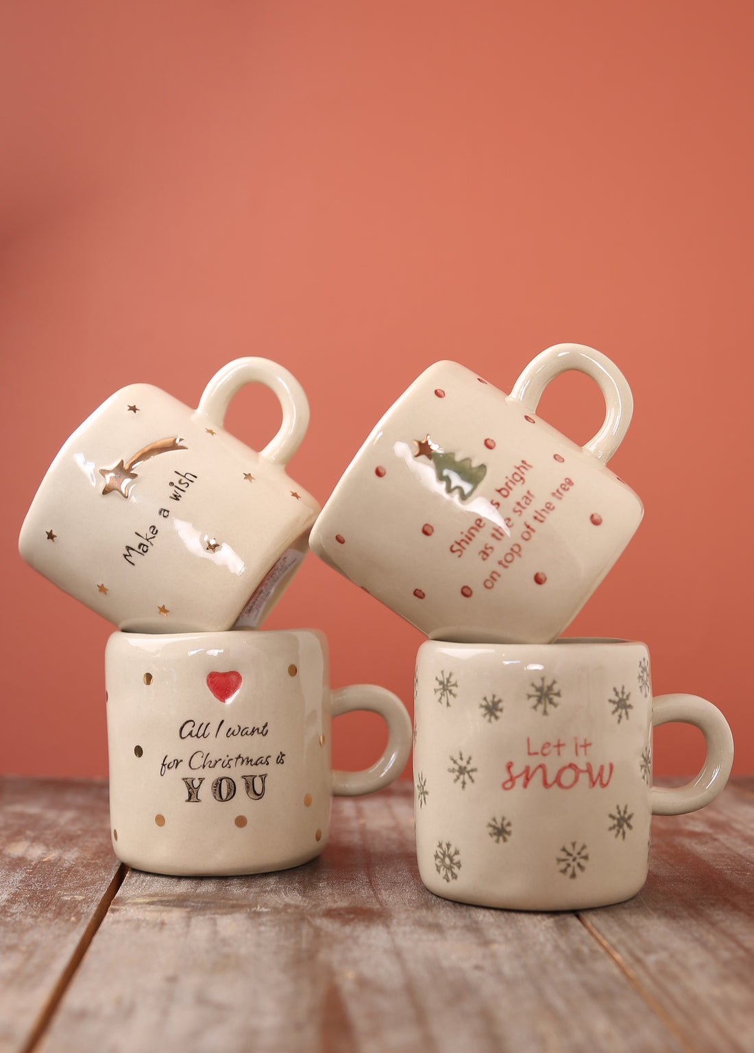 Christmas Mini Mugs - 4 Styles - Festive Motifs
