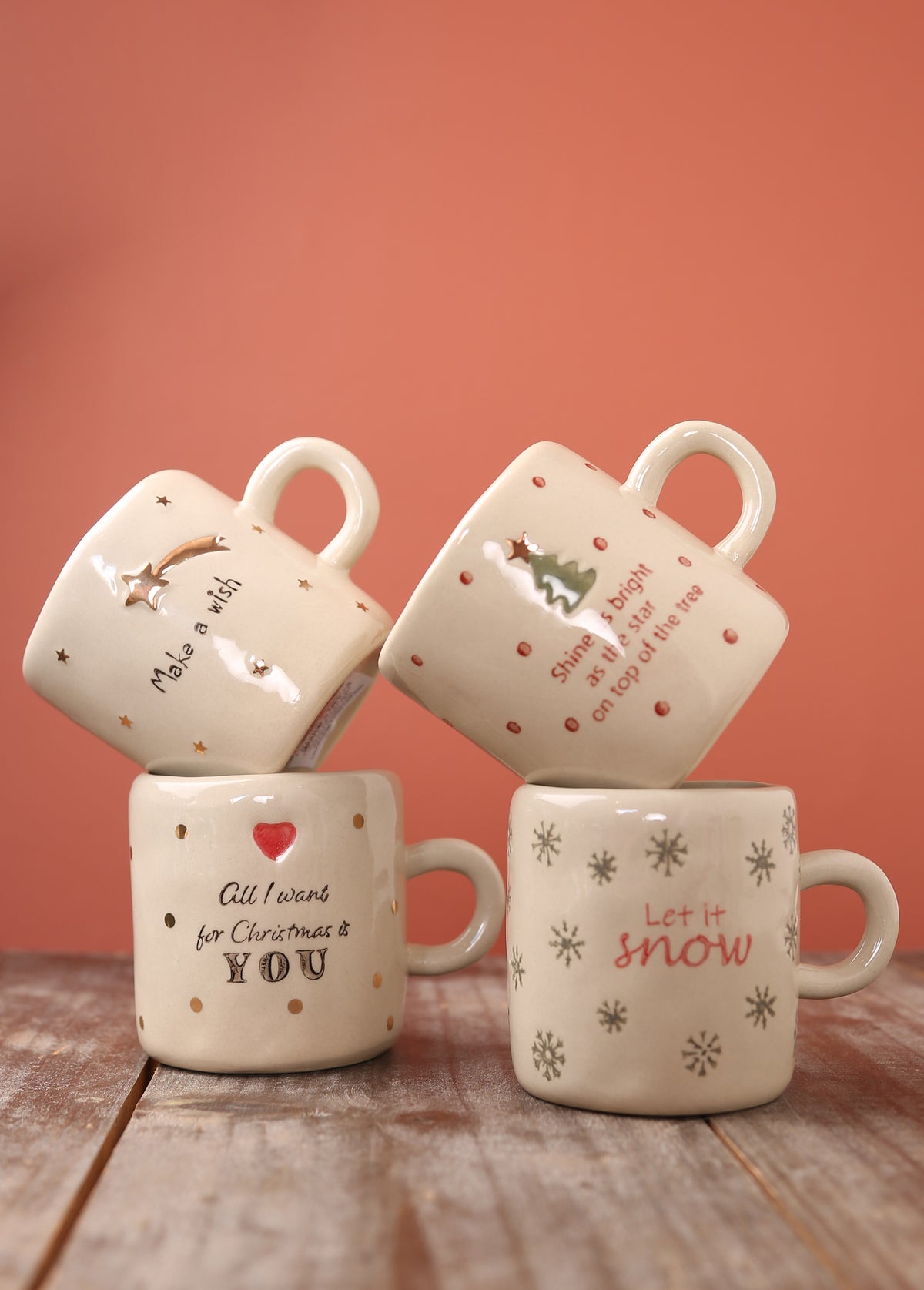 Christmas Mini Mugs - 4 Styles - Festive Motifs
