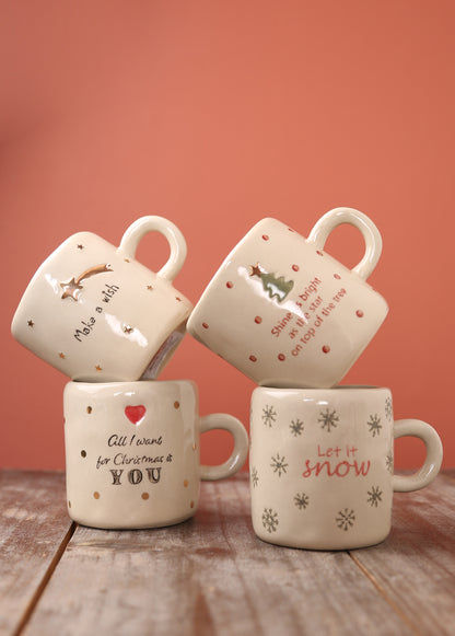 Christmas Mini Mugs - 4 Styles - Festive Motifs