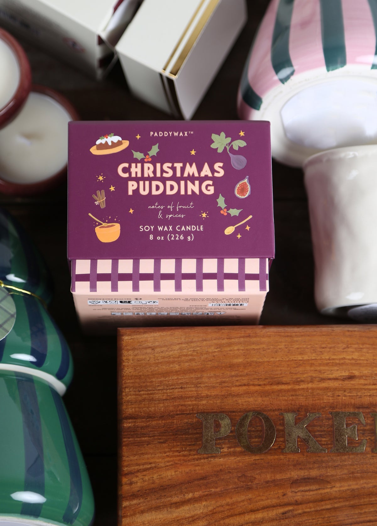 Christmas Pudding Boxed Ceramic Candle - Fruits &amp; Spices