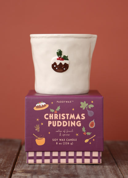 Christmas Pudding Boxed Ceramic Candle - Fruits &amp; Spices