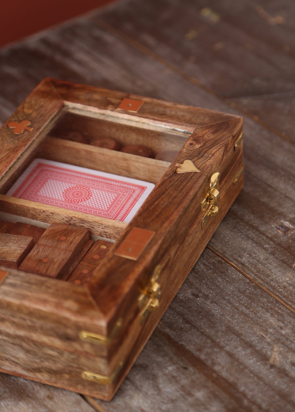 Brass &amp; Mango Wood Games Set In Box