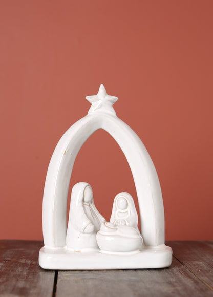 Ceramic Nativity Arch - Ivory