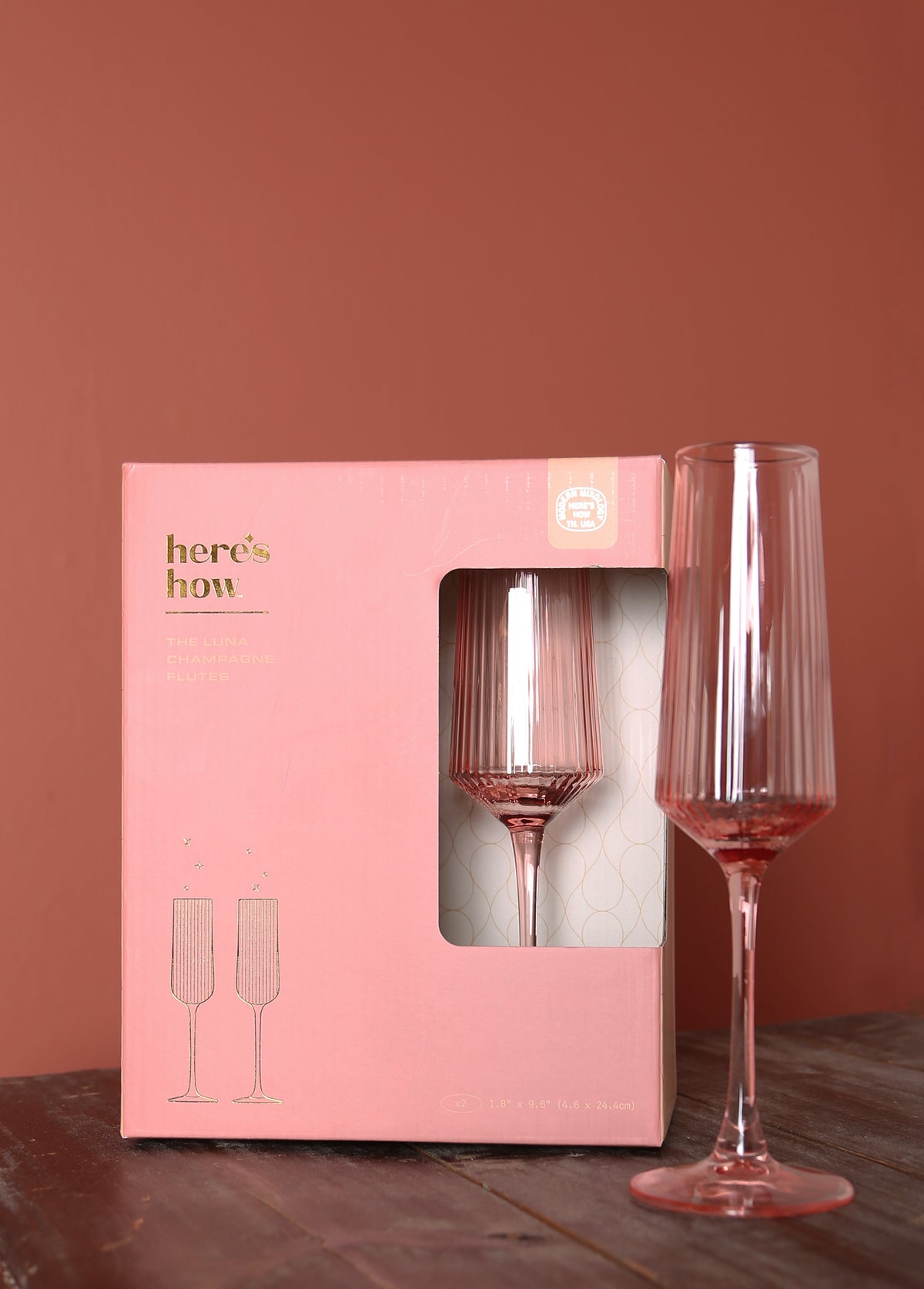 Luna Champagne Flutes - Set of 2 - Blush