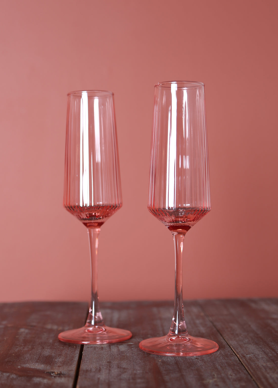 Luna Champagne Flutes - Set of 2 - Blush