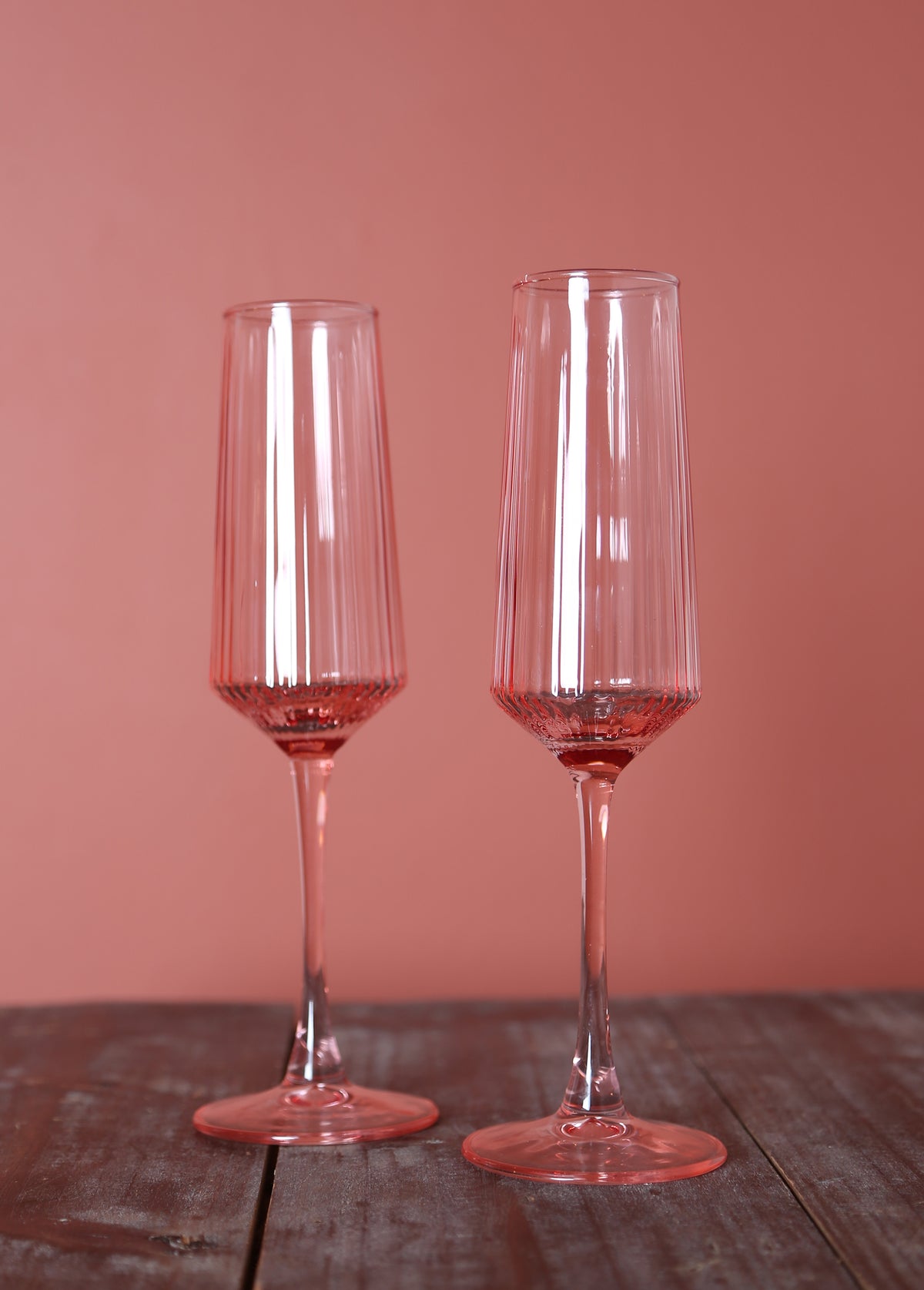 Luna Champagne Flutes - Set of 2 - Blush