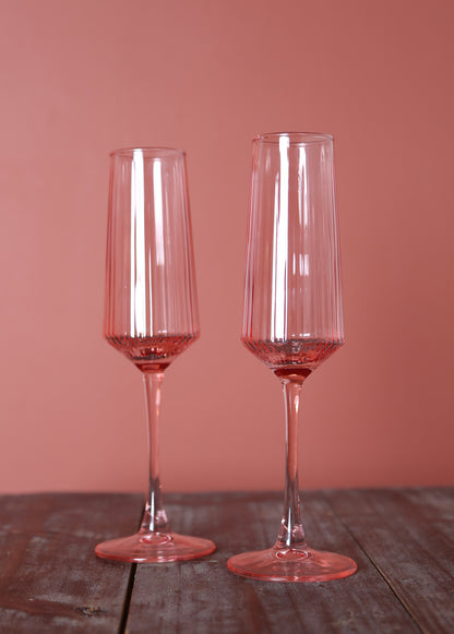 Luna Champagne Flutes - Set of 2 - Blush