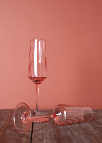 Luna Champagne Flutes - Set of 2 - Blush