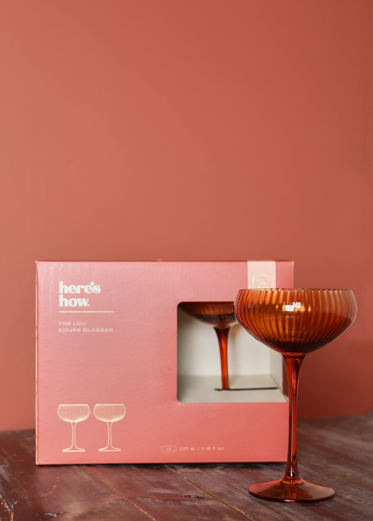 Lou Coupe Glasses - Set of 2 - Amber
