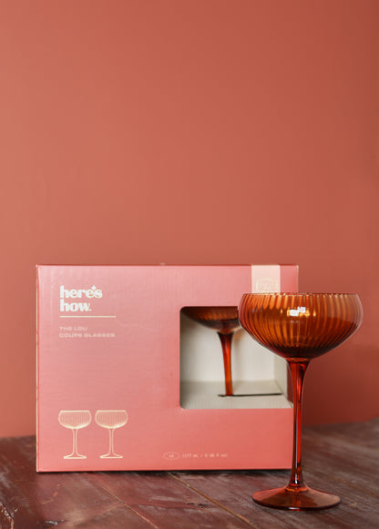 Lou Coupe Glasses - Set of 2 - Amber