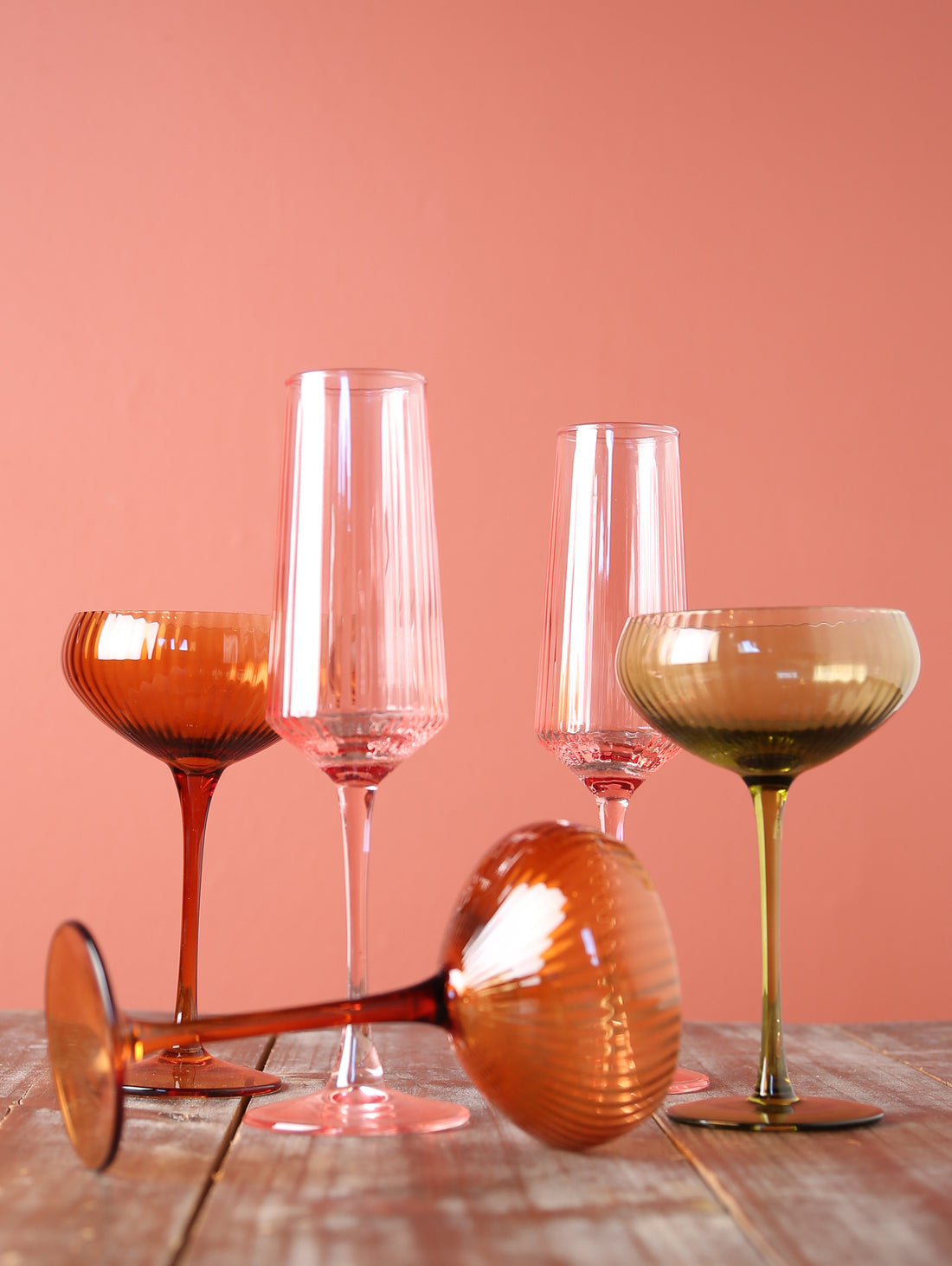 Luna Champagne Flutes - Set of 2 - Blush