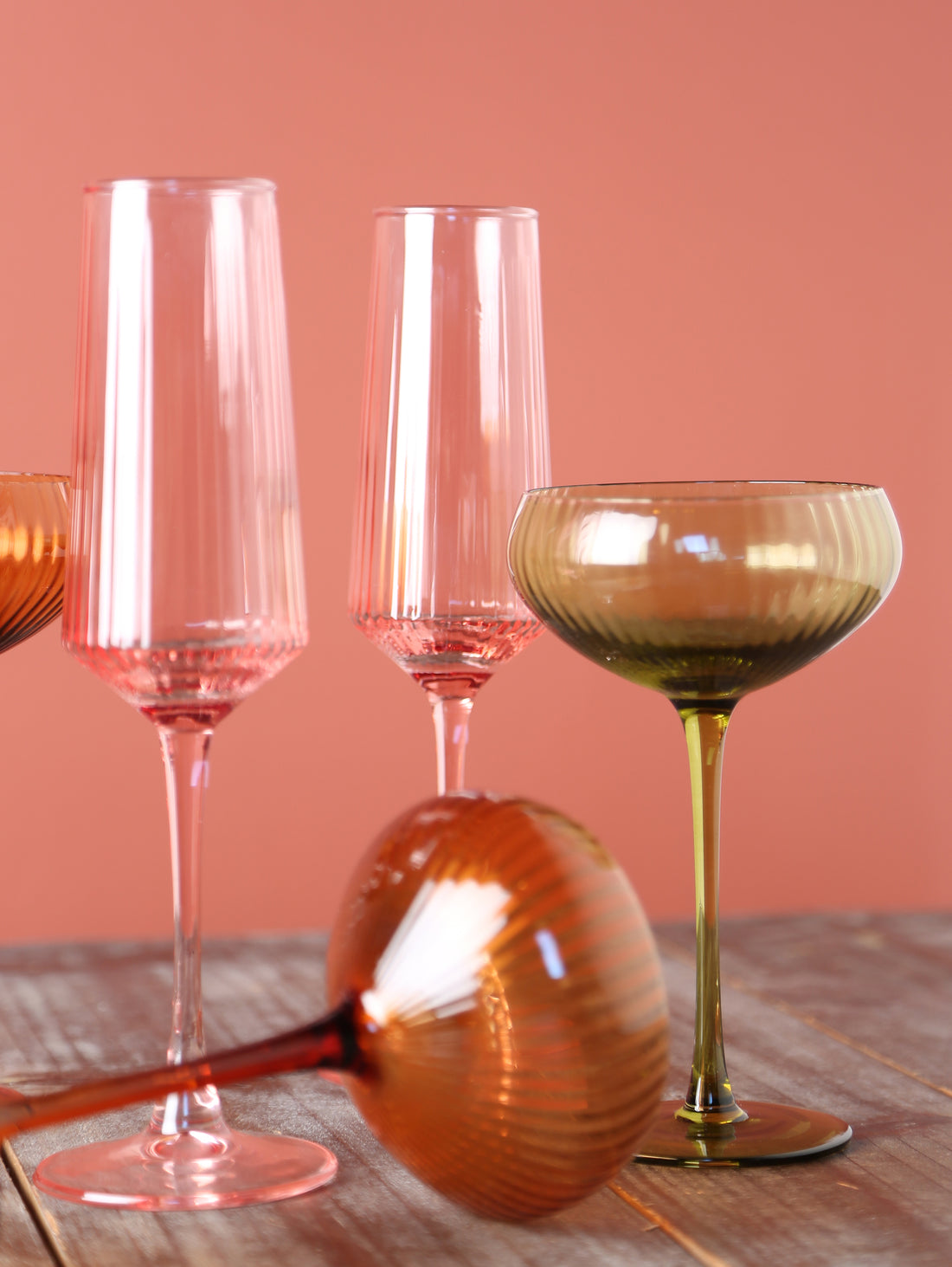 Lou Coupe Glasses - Set of 2 - Olive