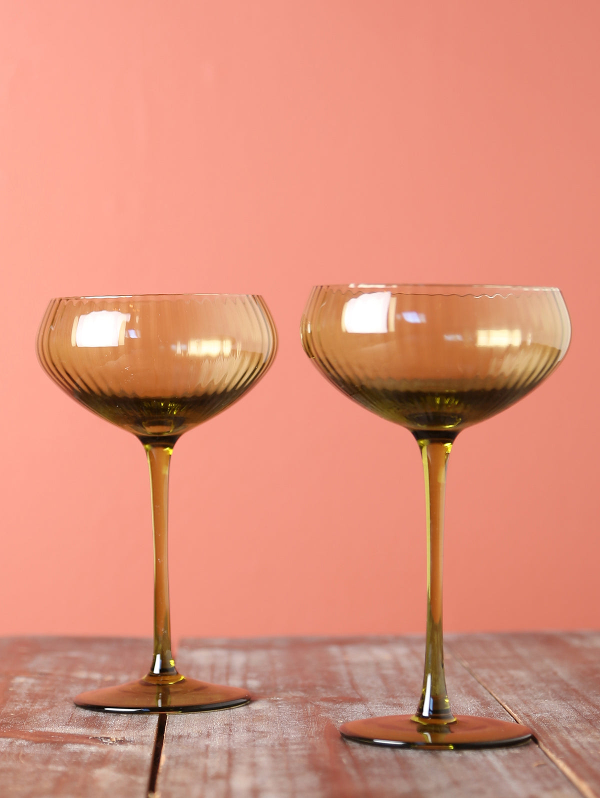 Lou Coupe Glasses - Set of 2 - Olive