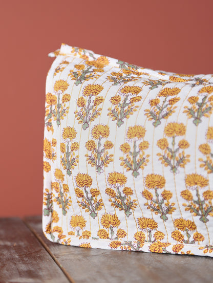 Paisley Quilted Cotton Washbag - Terracotta, Green
