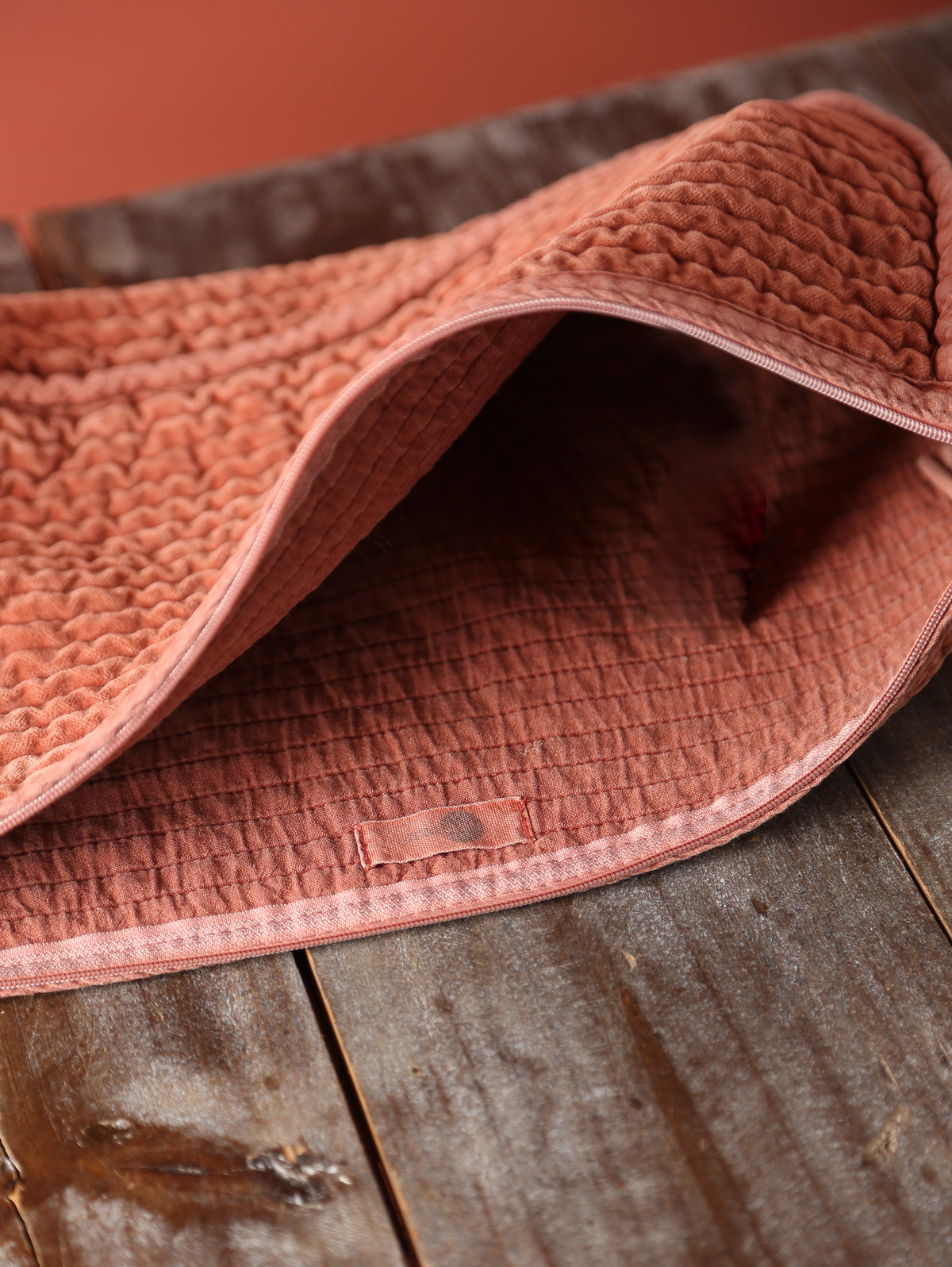 Velvet Quilted Cotton Washbag - Burgundy