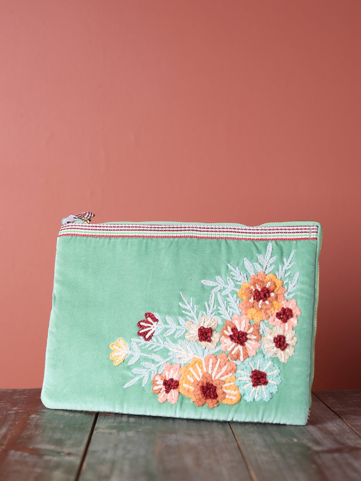 Embroidered Velvet Ipad Sleeve - 2 Colours Available