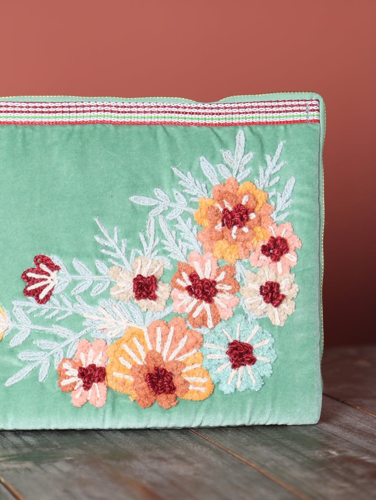 Embroidered Velvet Ipad Sleeve - 2 Colours Available