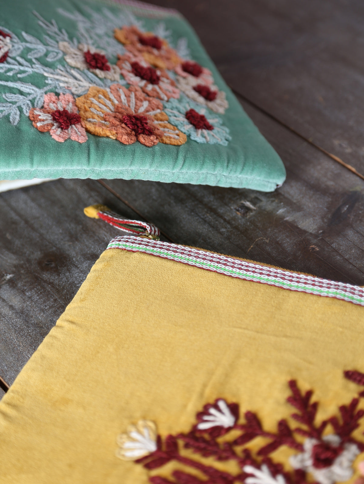 Embroidered Velvet Ipad Sleeve - 2 Colours Available