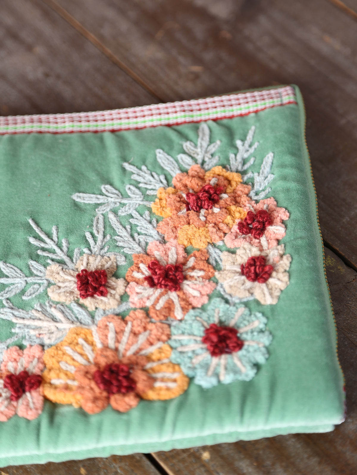 Embroidered Velvet Ipad Sleeve - 2 Colours Available