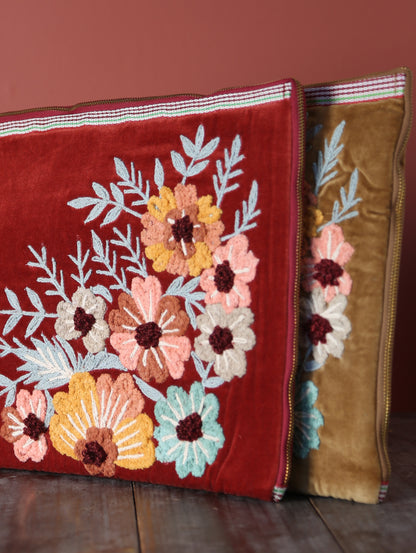 Embroidered Velvet Laptop Sleeve - 2 Colours Available