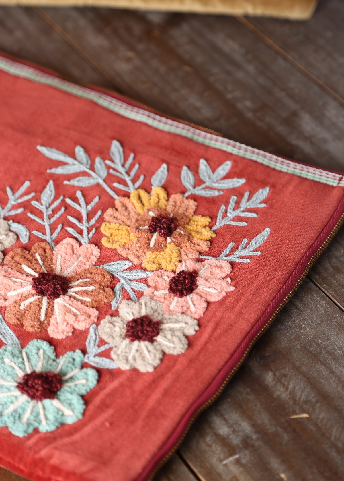 Embroidered Velvet Laptop Sleeve - 2 Colours Available