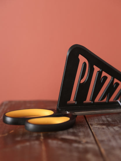 Tin of Pizza Motif Socks &amp; Pizza Scissors Bundle