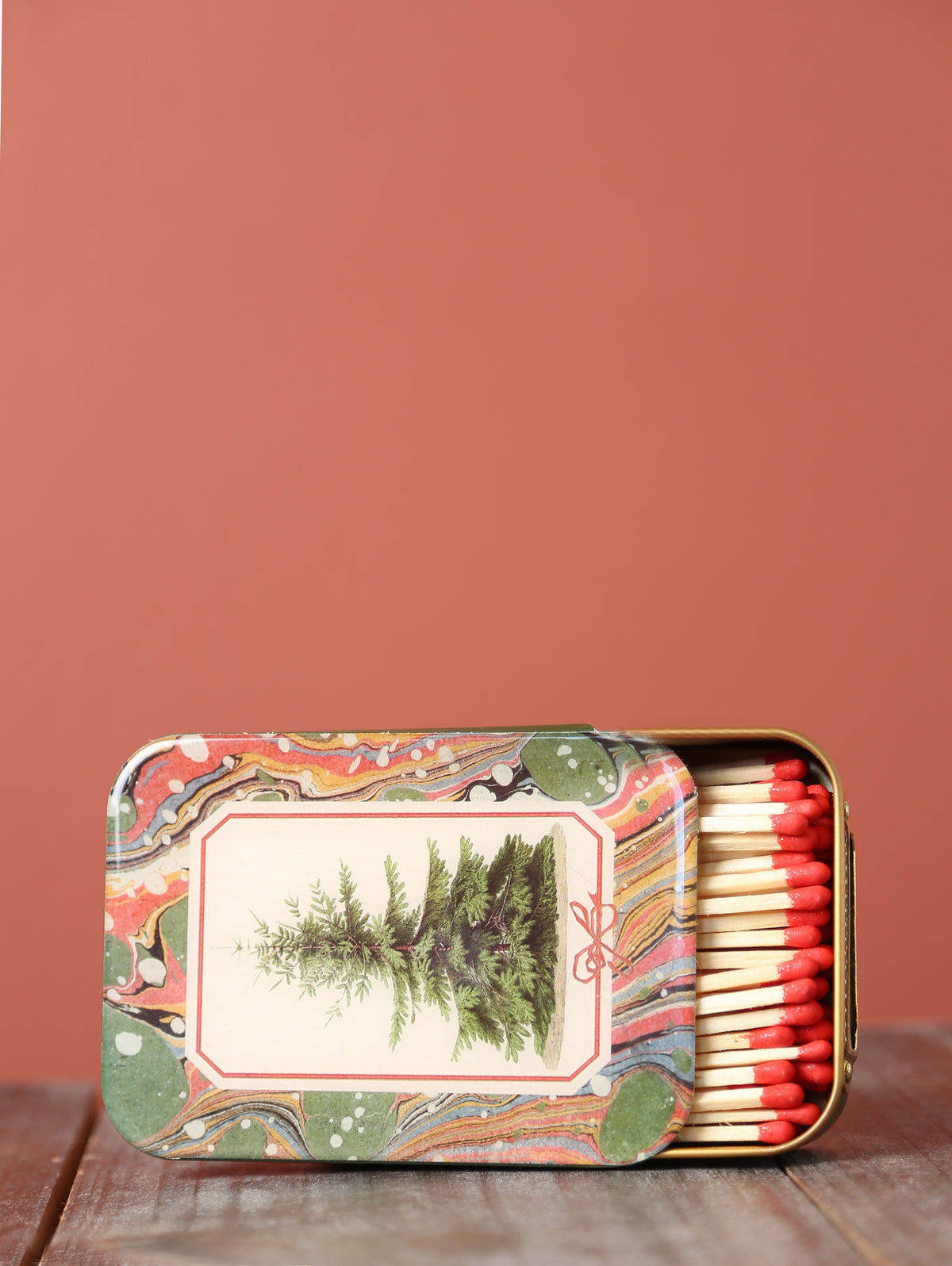 Matches in Enamel Tin  - Fir Tree