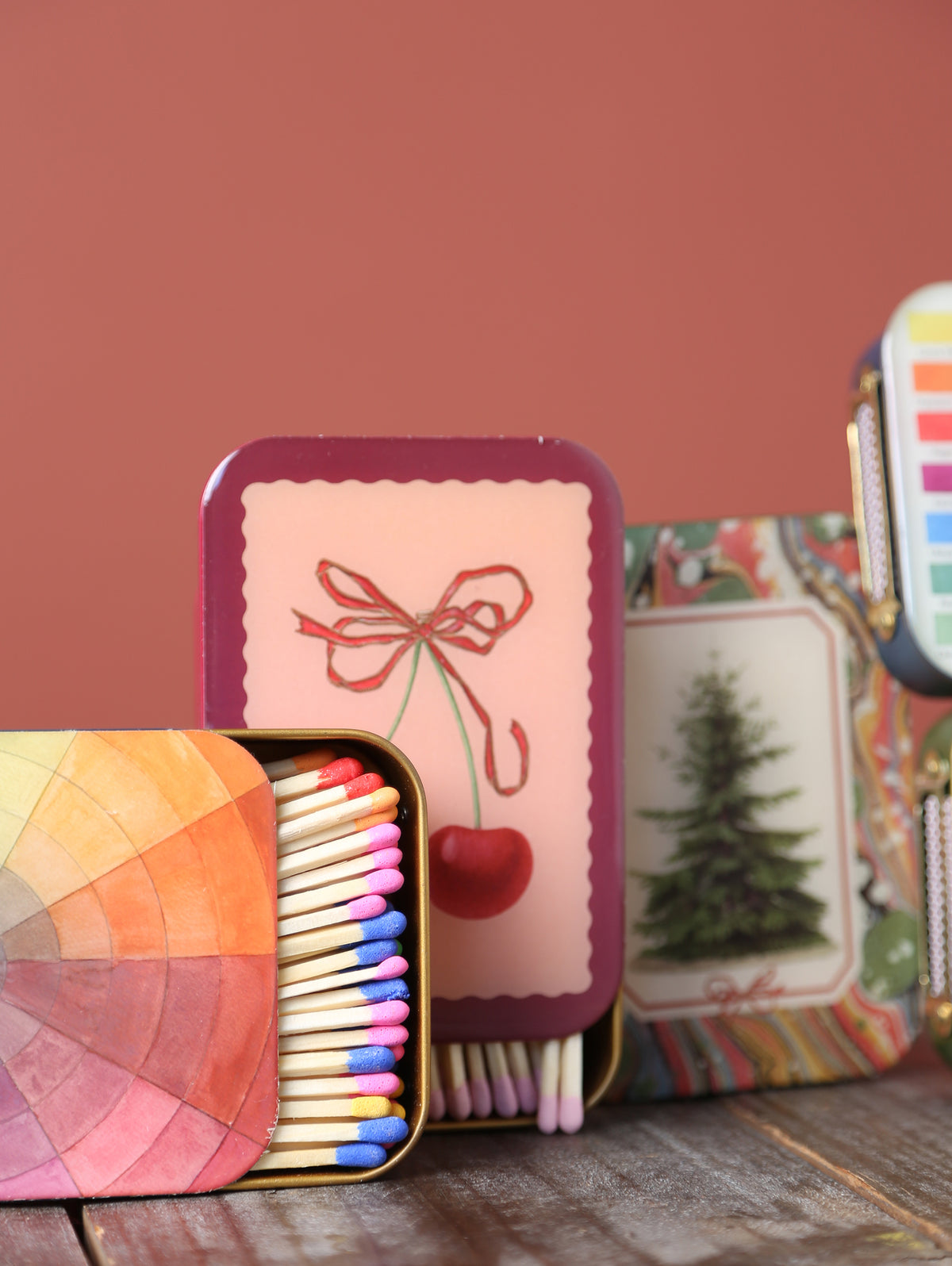 Matches in Enamel Tin  - Fir Tree