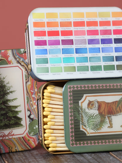 Matches in Enamel Tin  - Tiger