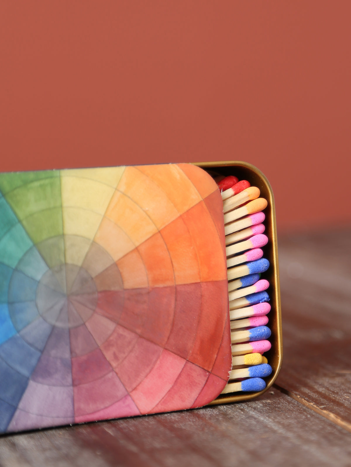 Matches in Enamel Tin  - Colour Wheel
