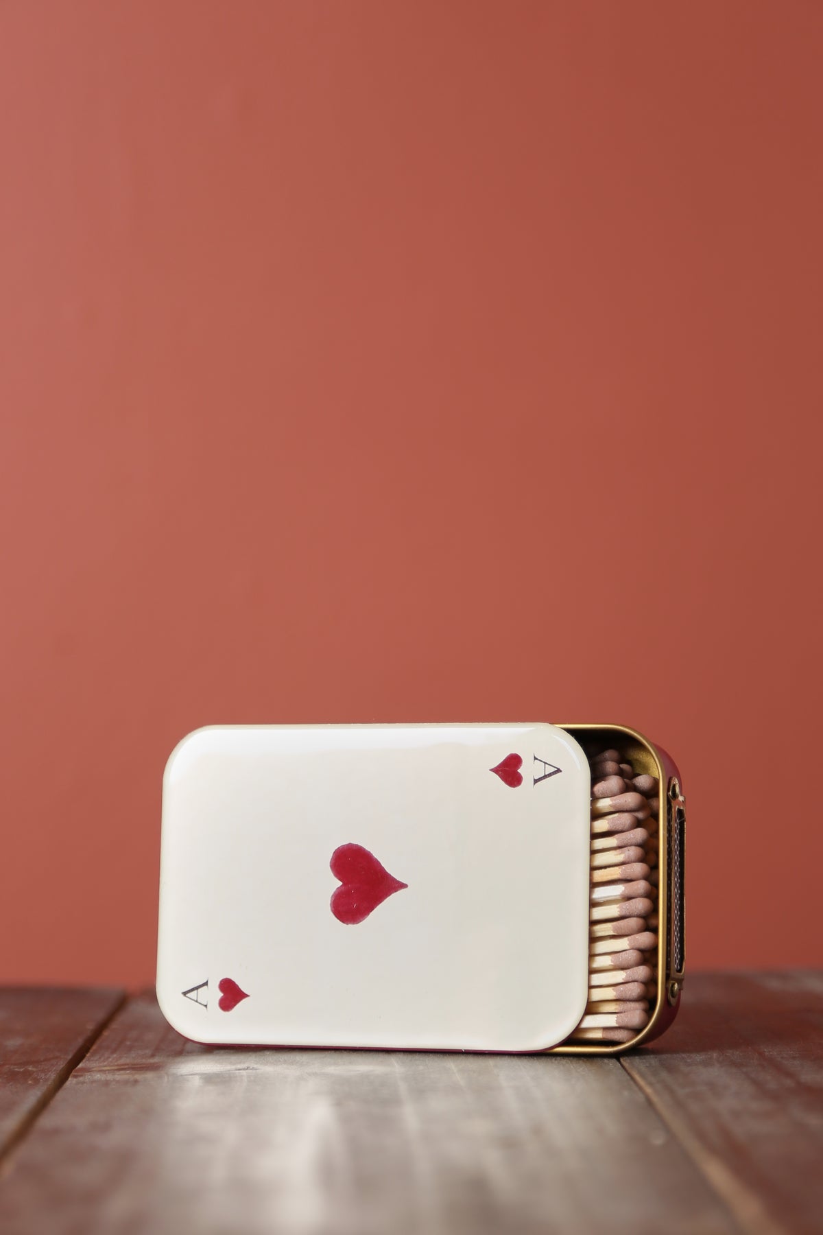 Matches in Enamel Tin  - Ace Of Hearts