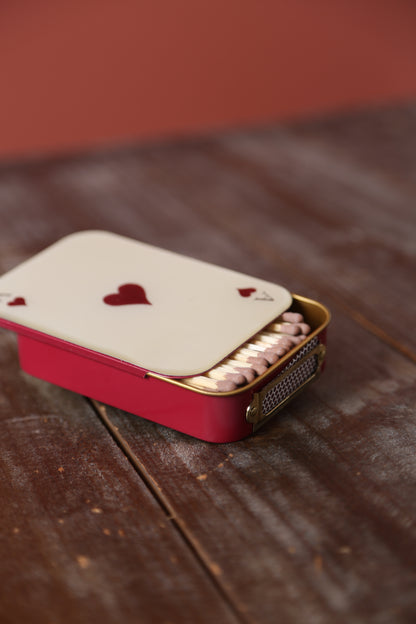 Matches in Enamel Tin  - Ace Of Hearts