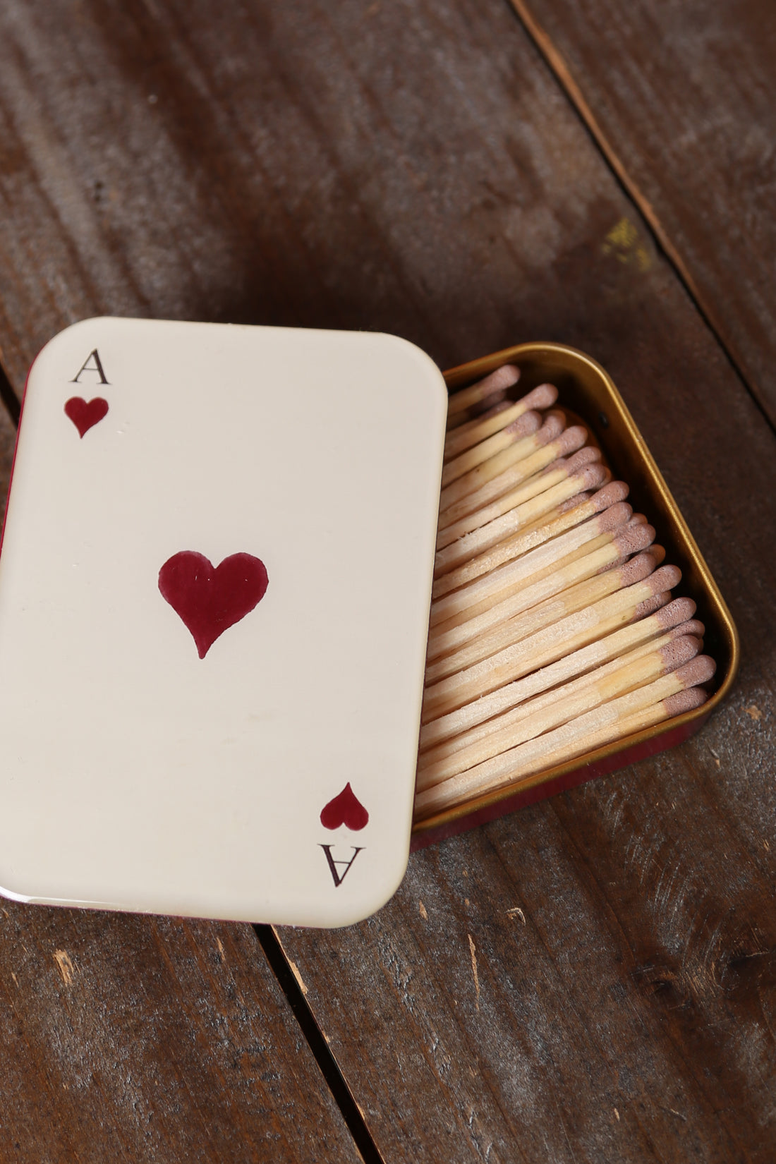 Matches in Enamel Tin  - Ace Of Hearts