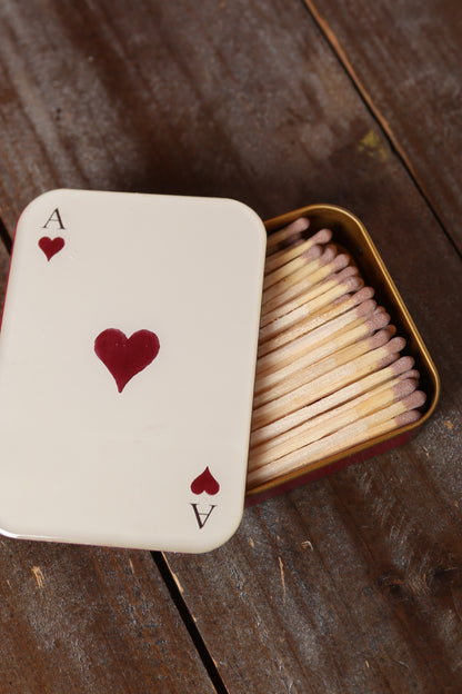 Matches in Enamel Tin  - Ace Of Hearts