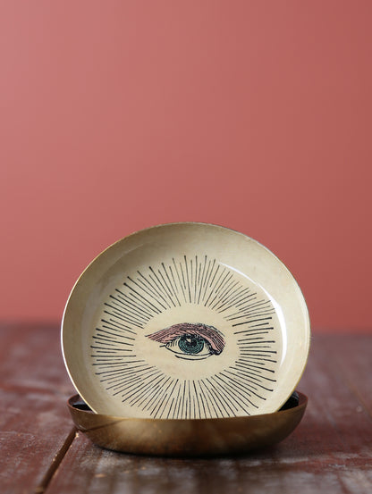 Round Enamel Tray - Eye